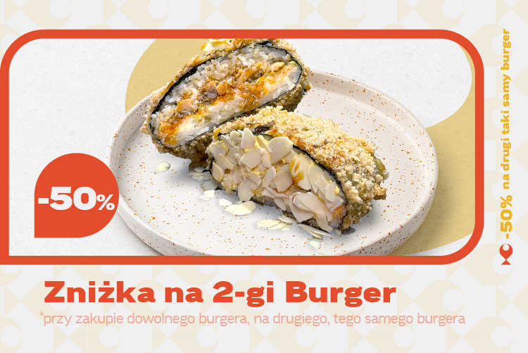 Rabat -50% na 2 burger!